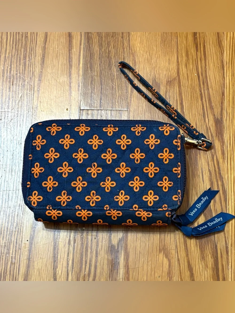 Vera Bradley Syracuse Orange University Double Zip Wristlet Wallet